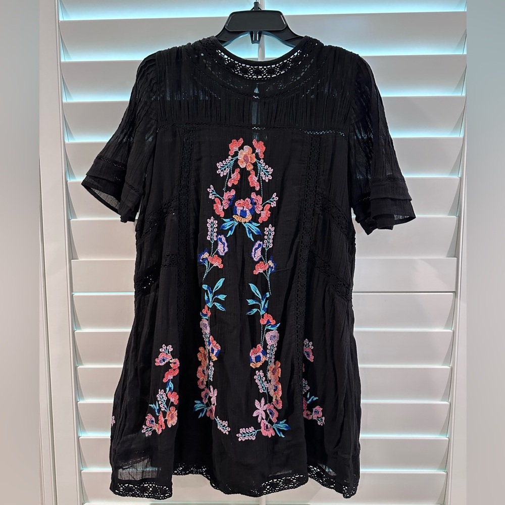 Free people perfectly Victorian black mini dress